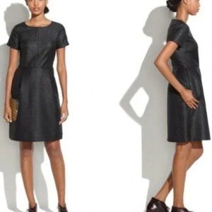 Madewell jacquard brocade cocktail dress in shimmer metallic